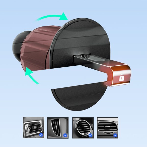 Automašīnas viedtālruņa turētāja skava gaisa atverei - melna