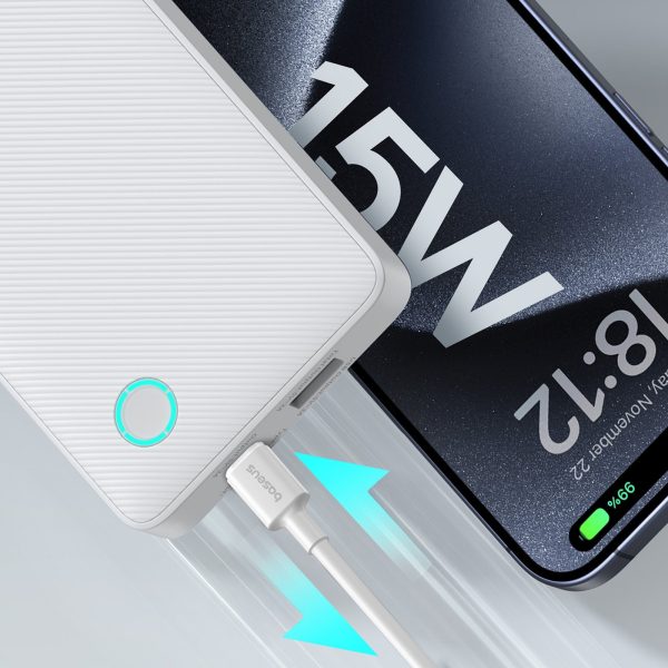 1033369-9-powerbank-10000mah-15w-z-kablem-usb-a-usb-c-bialy-baseus-hurtownia-dropshipping.jpg Powerbank 10000mAh 15W Airpow Lite ar USB-A - USB-C kabeli 30cm - balts