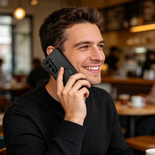 Samsung Galaxy S26+ MagFlex maciņš-apvalks - caurspīdīgs, melns