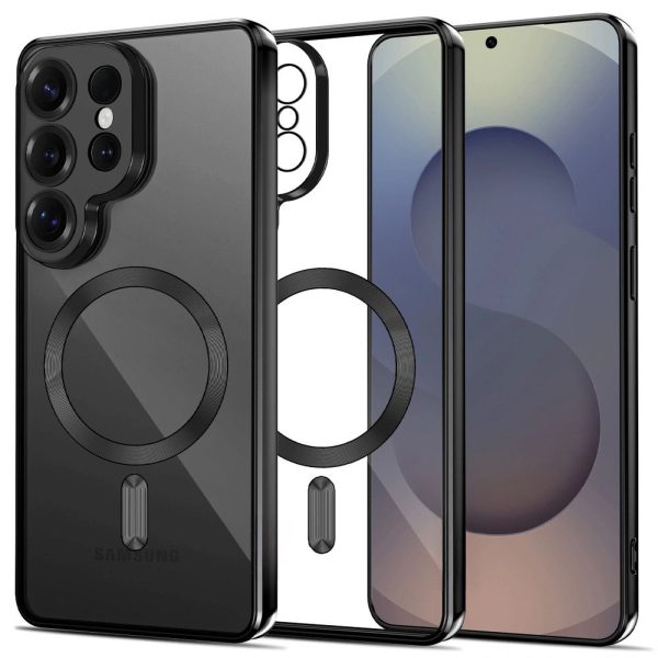 Samsung Galaxy S26 Ultra MagFlex maciņš-apvalks - caurspīdīgs, melns