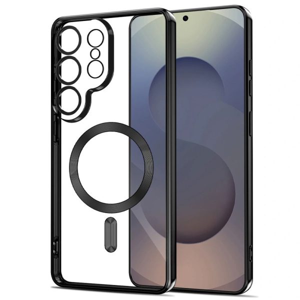 Samsung Galaxy S26 Ultra MagFlex maciņš-apvalks - caurspīdīgs, melns