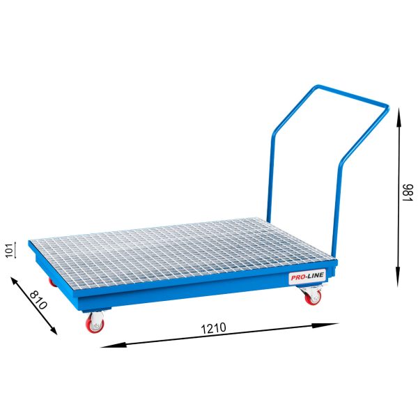 Mobila pilienu savākšanas paplāte 2 mucām 200l PRO-LINE 1210x810x981mm