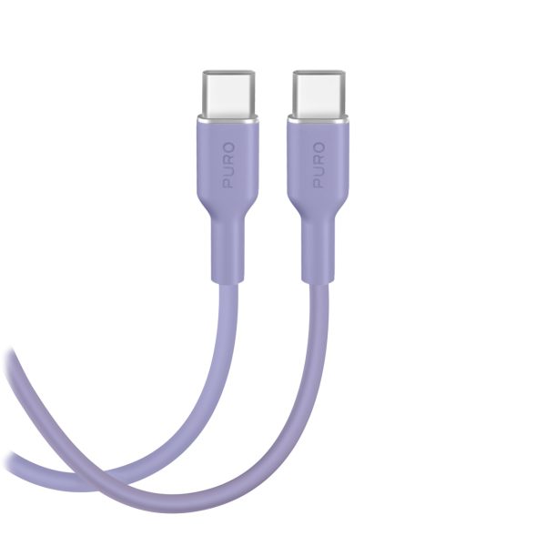 USB-C 60W 1.5m ICON elastīgs kabelis - violets