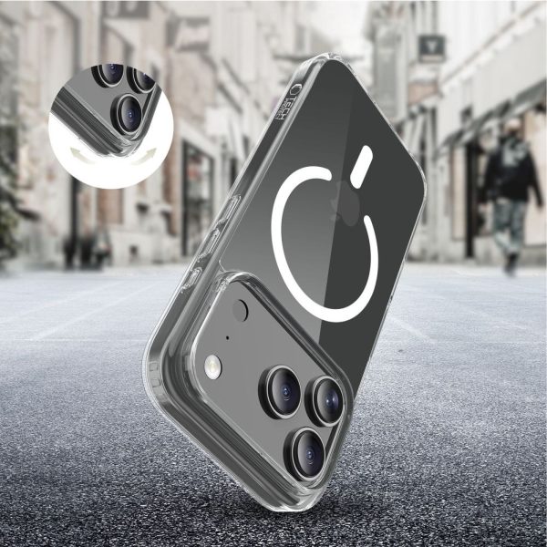 iPhone 17 Pro FlexAir Hybrid MagSafe vāciņš — caurspīdīgs