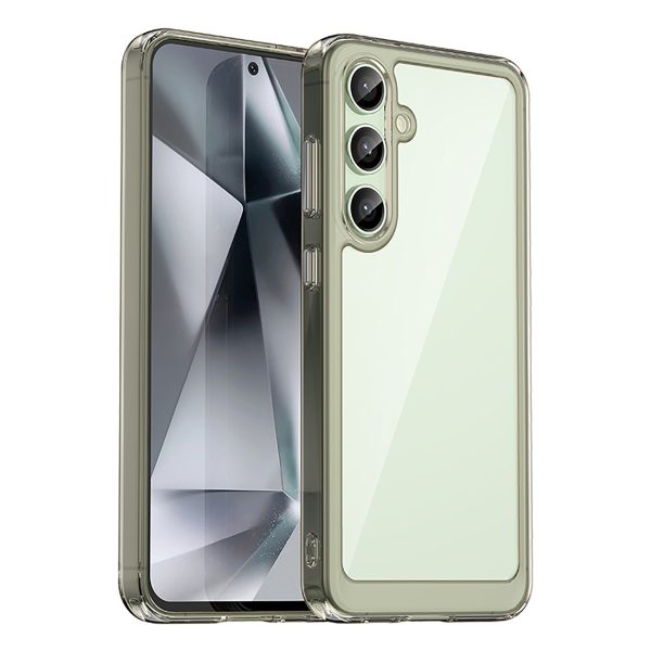 Silikona maciņš ar gēla rāmi Samsung Galaxy S24 FE Outer Space Case - caurspīdīgs un melns
