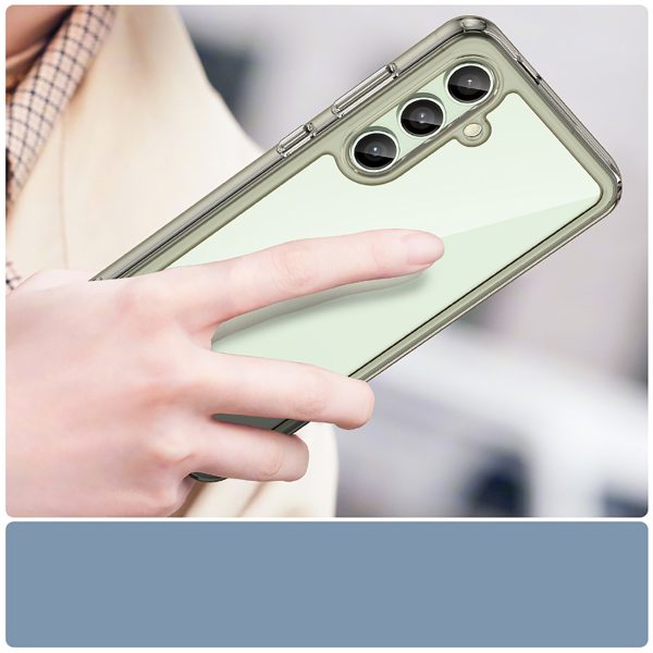 Silikona maciņš ar gēla rāmi Samsung Galaxy S24 FE Outer Space Case - caurspīdīgs un melns