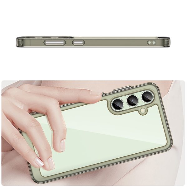 Silikona maciņš ar gēla rāmi Samsung Galaxy S24 FE Outer Space Case - caurspīdīgs un melns