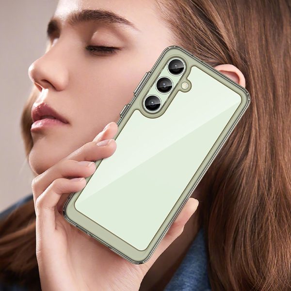 Silikona maciņš ar gēla rāmi Samsung Galaxy S24 FE Outer Space Case - caurspīdīgs un melns