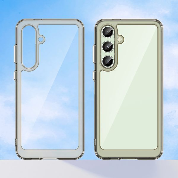 Silikona maciņš ar gēla rāmi Samsung Galaxy S24 FE Outer Space Case - caurspīdīgs un melns