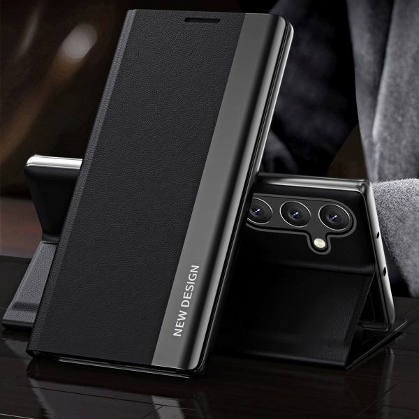 1033035-2-etui-z-klapka-i-podstawka-do-samsung-galaxy-a16-a-hurtel-hurtownia-dropshipping.jpg Samsung Galaxy A16 / A16 5G Sleep Case Pro atlokāms maciņš ar statīvu - melns