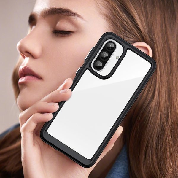 Samsung Galaxy A26 Outer Space maciņš ar elastīgu rāmi - melns