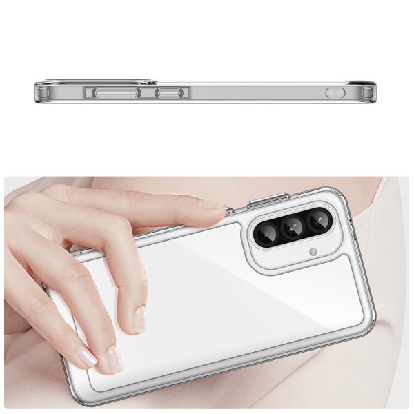Samsung Galaxy A26 Outer Space maciņš ar elastīgu rāmi - caurspīdīgs
