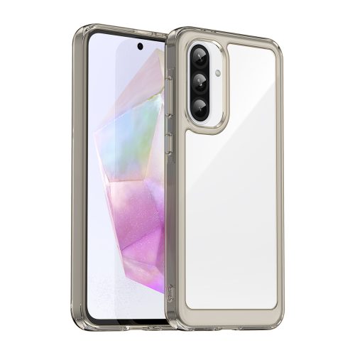 Samsung Galaxy A26 Outer Space maciņš ar elastīgu rāmi - caurspīdīgs melns