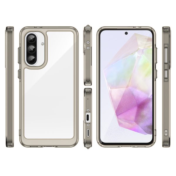 Samsung Galaxy A26 Outer Space maciņš ar elastīgu rāmi - caurspīdīgs melns
