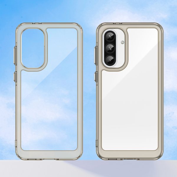 Samsung Galaxy A26 Outer Space maciņš ar elastīgu rāmi - caurspīdīgs melns