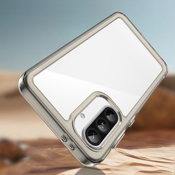 Samsung Galaxy A26 Outer Space maciņš ar elastīgu rāmi - caurspīdīgs melns
