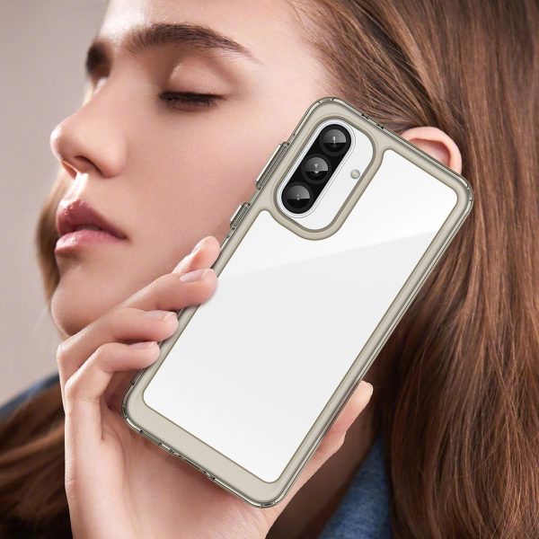 Samsung Galaxy A26 Outer Space maciņš ar elastīgu rāmi - caurspīdīgs melns