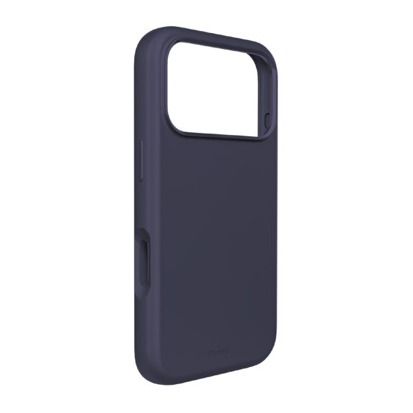 iPhone 17 Pro Max Pure Icon Mag Pro šķidrā silikona MagSafe vāciņš ar alumīnija pogām – tumši zils