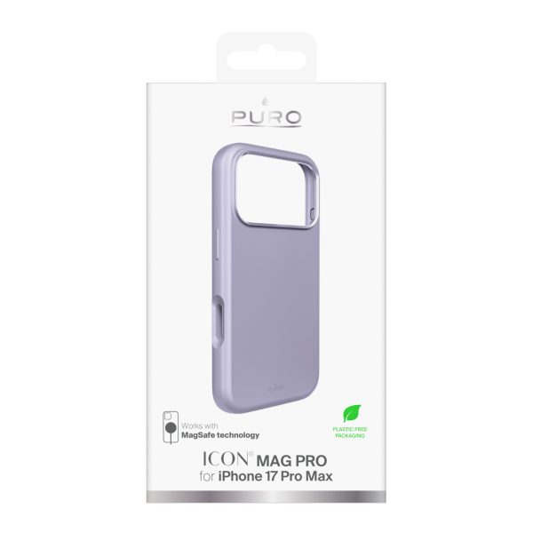 iPhone 17 Pro Max Pure Icon Mag Pro šķidrā silikona MagSafe vāciņš ar alumīnija pogām – lavandas krāsā