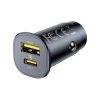 USB-C USB-A 30W automašīnas lādētājs - melns