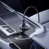 USB-C USB-A 30W automašīnas lādētājs - melns