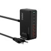 Galda uzlādes stacija 4x USB-A 4x USB-C GaN QC3 240W - melna