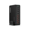 Galda uzlādes stacija 4x USB-A 4x USB-C GaN QC3 240W - melna