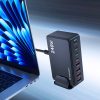 Galda uzlādes stacija 4x USB-A 4x USB-C GaN QC3 240W - melna