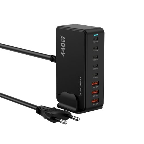 1033434-1-stacja-ladujaca-biurkowa-3x-usb-a-5x-usb-c-gan-qc3-wozinsky-hurtownia-dropshipping.jpg Galda uzlādes stacija 3x USB-A 5x USB-C GaN QC3 440W - melna