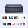Galda uzlādes stacija 3x USB-A 5x USB-C GaN QC3 440W - melna