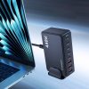 Galda uzlādes stacija 3x USB-A 5x USB-C GaN QC3 440W - melna