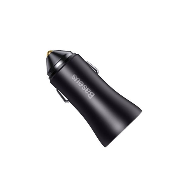 Automašīnas lādētājs 2x USB-A 60W - tumši pelēks
