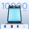 Powerbank 10000mAh 22.5W EnerFill FP21 USB-A USB-C ar USB-C kabeli - melns
