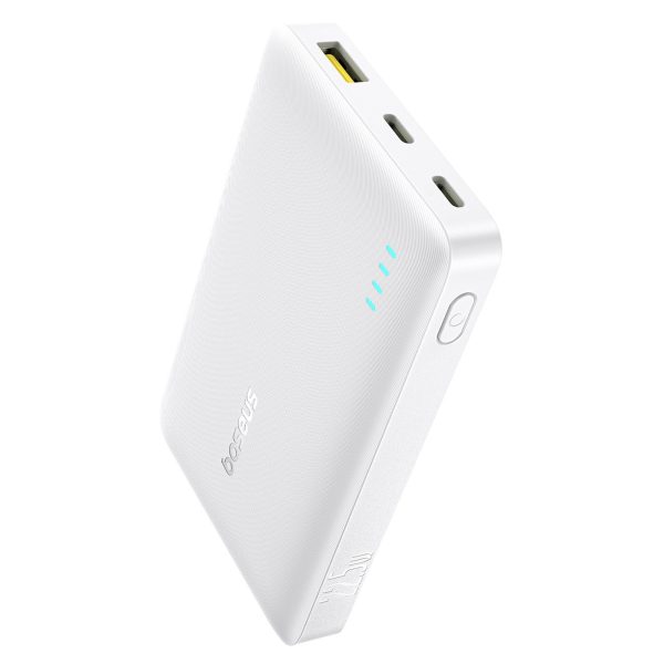 Powerbank 10000mAh 22.5W EnerFill FP21 USB-A USB-C ar USB-C kabeli - balts