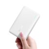 Powerbank 10000mAh 22.5W EnerFill FP21 USB-A USB-C ar USB-C kabeli - balts