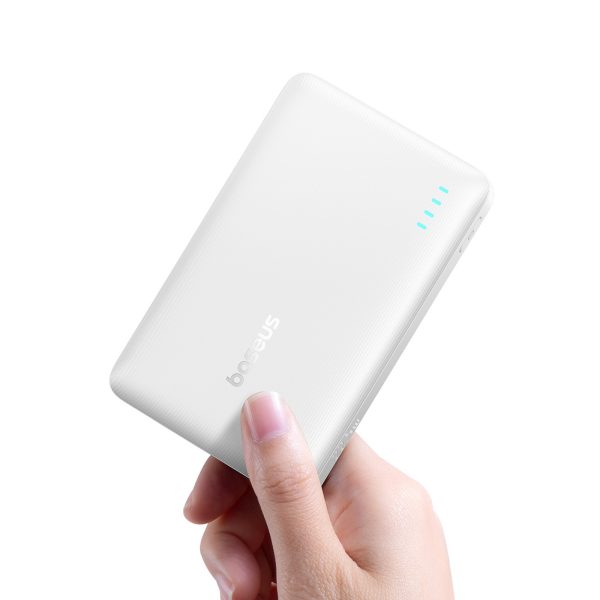 Powerbank 10000mAh 22.5W EnerFill FP21 USB-A USB-C ar USB-C kabeli - balts