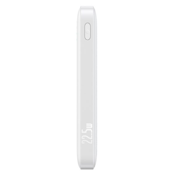 Powerbank 10000mAh 22.5W EnerFill FP21 USB-A USB-C ar USB-C kabeli - balts