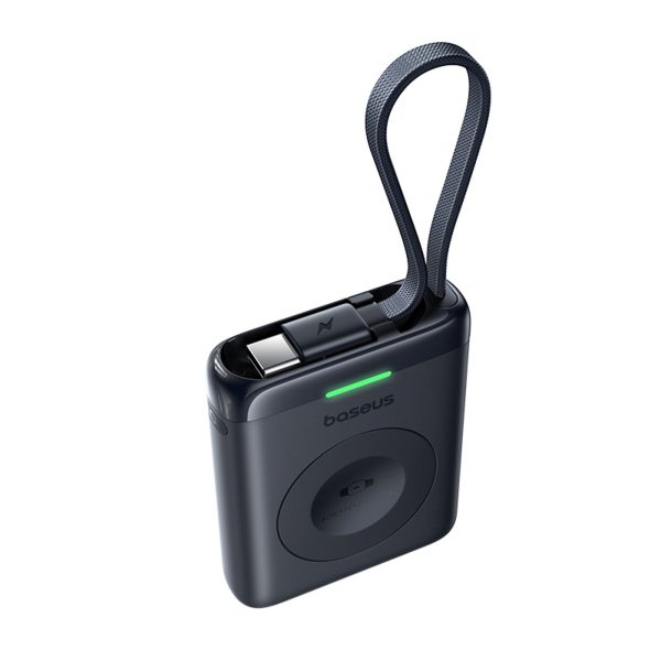 Powerbank 1640 mAh 5W EnerFill FW11 Apple Watch ar iebūvētu kabeli - melns