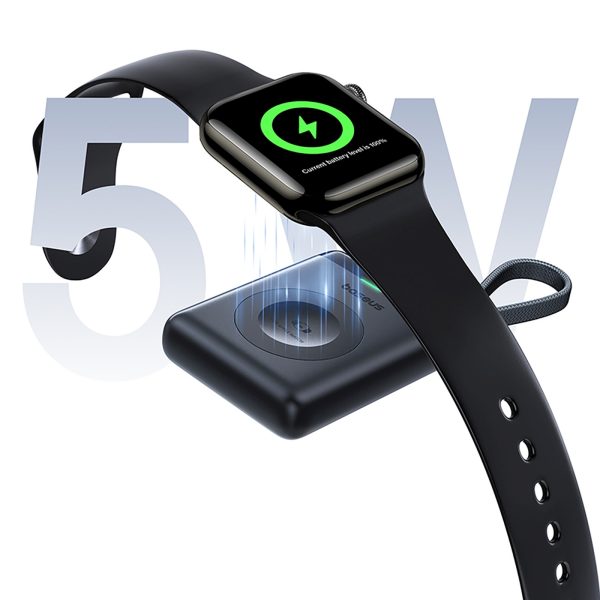 Powerbank 1640 mAh 5W EnerFill FW11 Apple Watch ar iebūvētu kabeli - melns