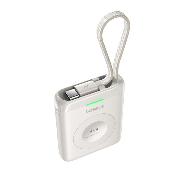 Powerbank 1640 mAh 5W EnerFill FW11 Apple Watch ar iebūvētu kabeli - balts