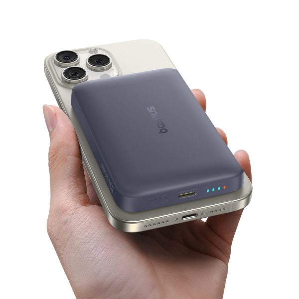 EnerFill FM11 MagSafe 10000mAh 22.5W magnētiskais Power Bank ar USB-C kabeli - tumši pelēks