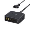 Uzlādes stacija 4x USB-C 2x USB-A 120W - melna