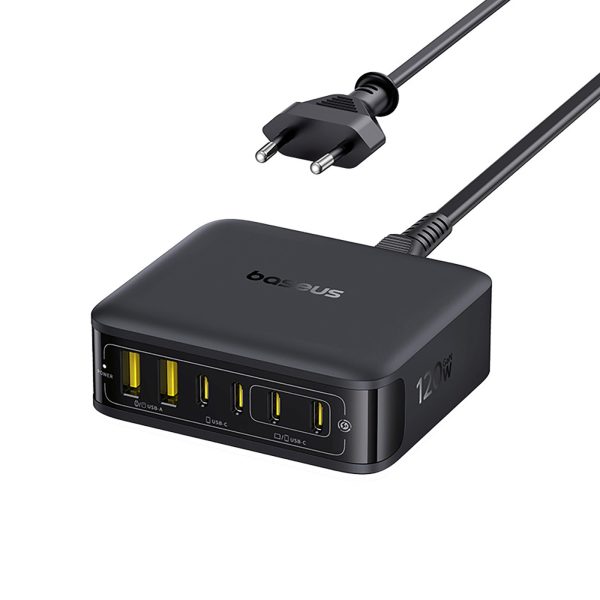 Uzlādes stacija 4x USB-C 2x USB-A 120W - melna