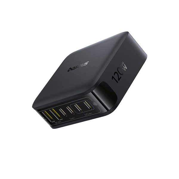 Uzlādes stacija 4x USB-C 2x USB-A 120W - melna