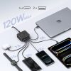 Uzlādes stacija 4x USB-C 2x USB-A 120W - melna
