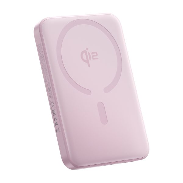 Powerbank 10000mAh 22.5W EnerFill FM12 Qi2 MagSafe ar USB-C kabeli 20V 3A 30cm - rozā