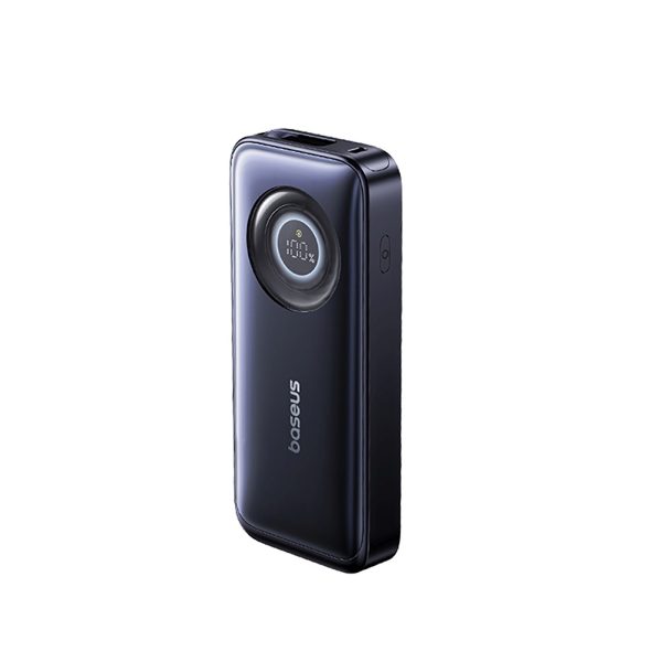Powerbank 20000mAh 67W ar ievelkamu USB-C kabeli - melns