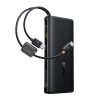 Powerbank 20000mAh 100W ar displeju un iebūvētiem USB-C kabeļiem - melns