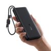 Powerbank 20000mAh 100W ar displeju un iebūvētiem USB-C kabeļiem - melns