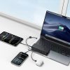 Powerbank 20000mAh 100W ar displeju un iebūvētiem USB-C kabeļiem - melns